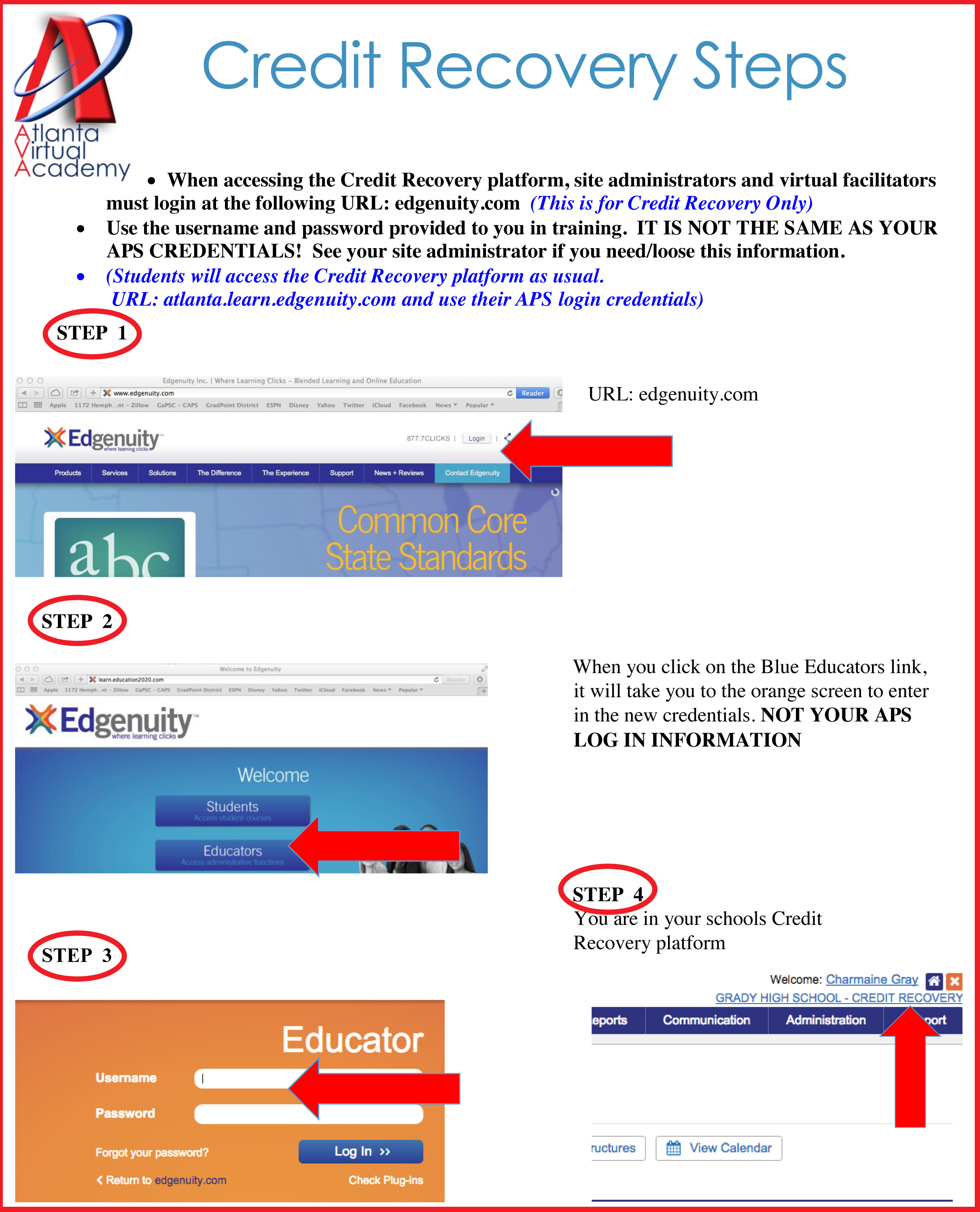 Credit recovery steps 